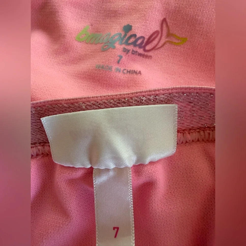 4/$20 BMAGICAL By Btween Girls' Silver, Pink & Teal One-Shoulder 2 Piece Set - 7